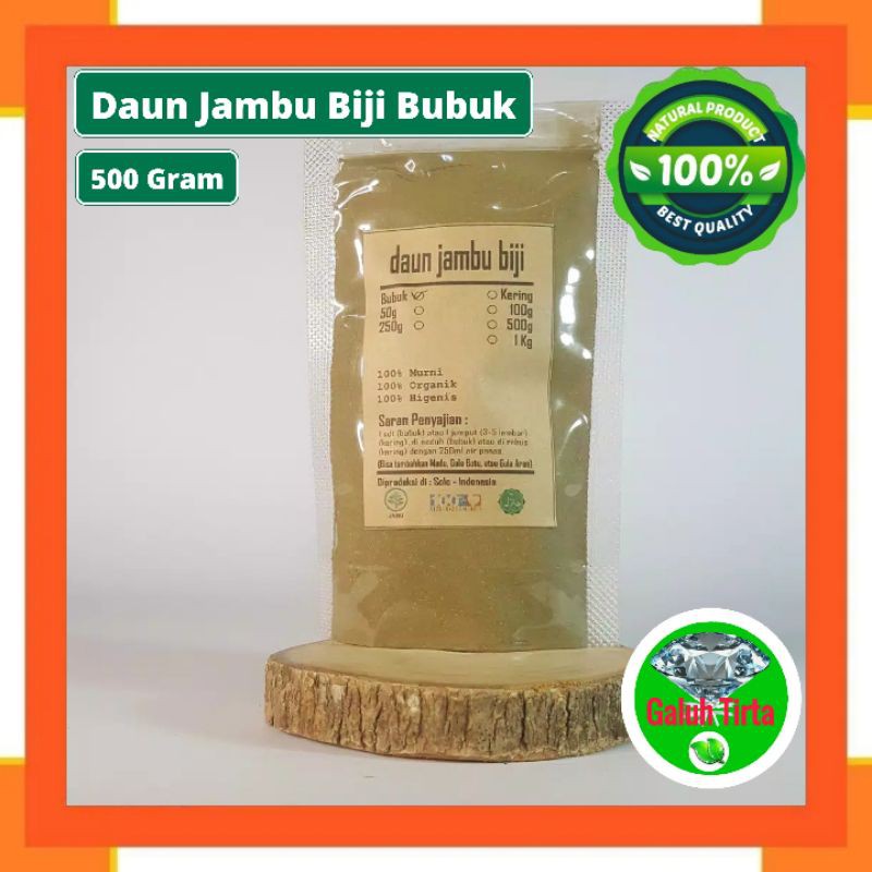 

DAUN JAMBU BIJI BUBUK 500 GRAM - Psidium Guajava - MURNI - JSR - Rempah Herbal Sehat Alami