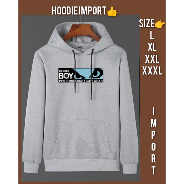 (PROMO GROSIR) Jaket Sweater Polos Hoodie Jumper Pria & Wanita Warna Motif BadBoy Biru