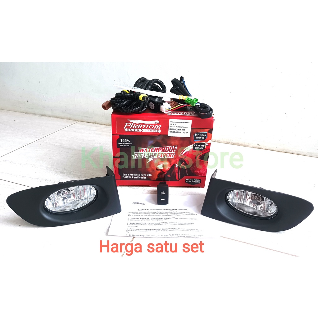 Satu Set Lampu Kabut Foglamp Foglamps Fog lamps Merk Phantom Frame Honda Jazz Gen 1 lama old Fit gd3
