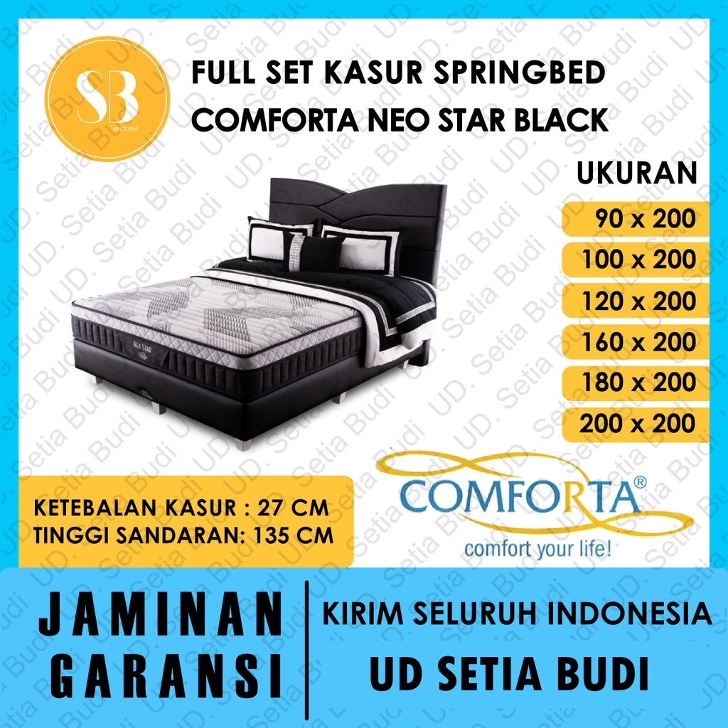 Full Set Kasur Comforta Springbed Neo Star 200x200 180x200 160x200 120x200 100x200 90x200