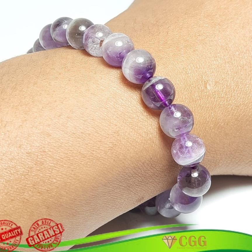 Ω GELANG BATU NATURAL AMETHYST KECUBUNG KALIMANTAN ORIGINAL ♝