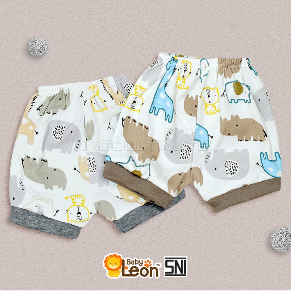 BABY LEON DS-117 Celana Pendek Bayi (0-3 Bulan) ZOO SERIES Celana Diaper Bayi Baru Lahir Celana Anak Bayi Celana Pop Bayi Celana Bayi Harian Celana Motif Bayi