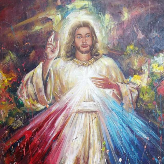 

Lukisan Yesus Kerahiman Ilahi Cat Acrylic Mix Cat Minyak di Atas Kanvas 60 x 90 cm Koronka Devosi