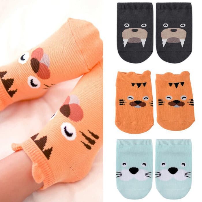 KAOS KAKI 3D korea bayi anak motif binatang lucu keren anti slip baby