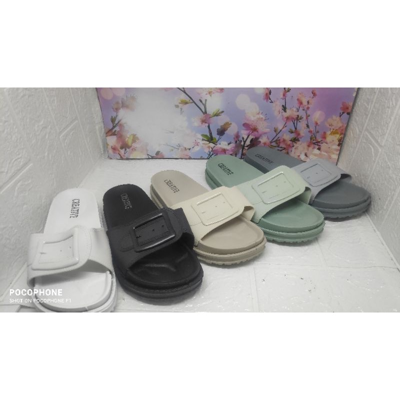 SANDAL SLIDE IMPORT CREATIVE 36-40 anti air anti patah