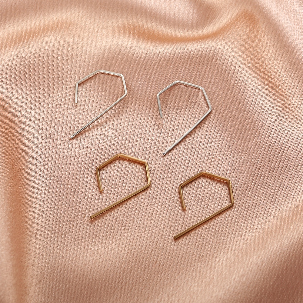 Temperament wild geometric hollow metal earrings personality creative cold wind earrings retro irregular earrings