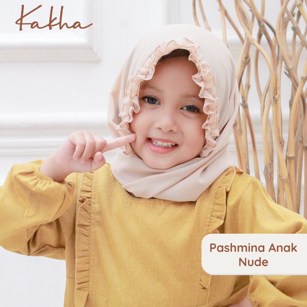 Kakha - Pashmina Anak/ Pashmina balita Ruffle Series (0-5 tahun)-Nude
