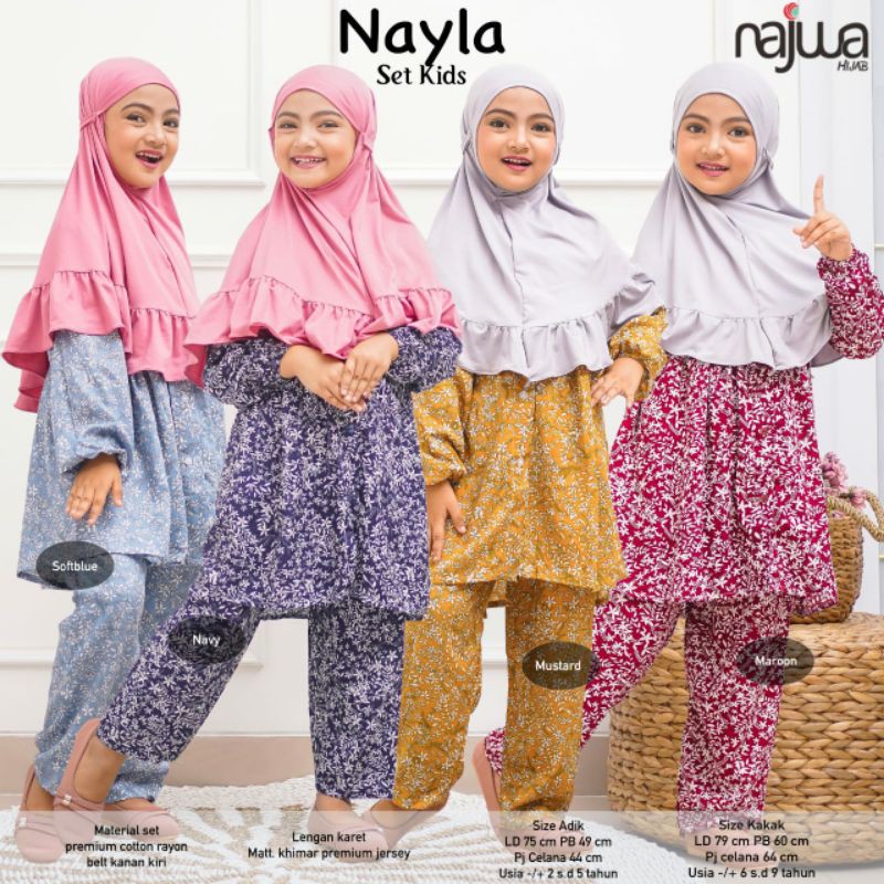 NAYLA SET KIDS RAYON SETELAN ANAK VISCOSE piyama anak remaja