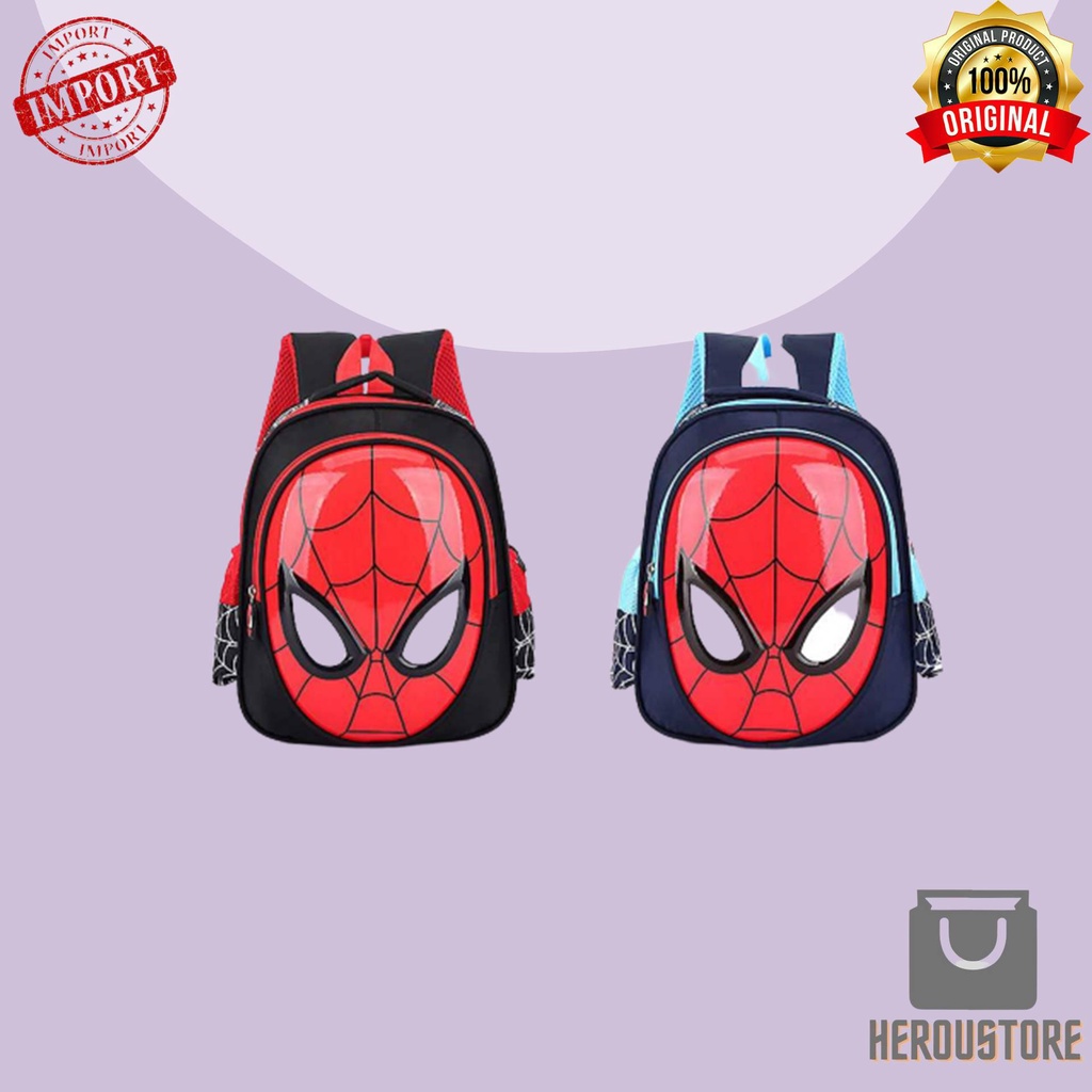 Tas Ransel anak laki laki cewek cowok tas anak sekolah tk sd paud anak karakter kartun lucu spiderma