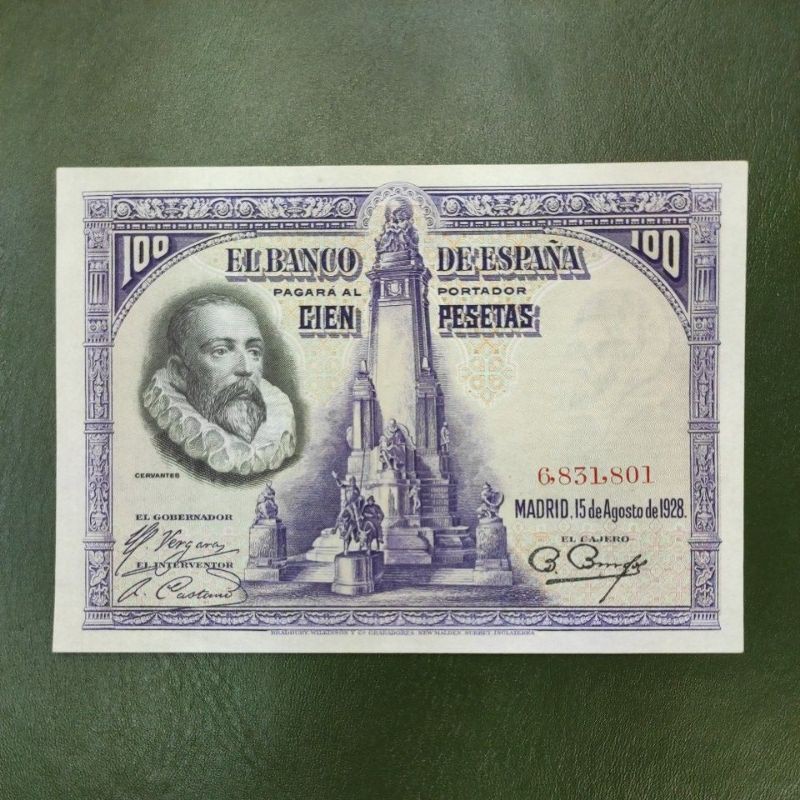 UANG KUNO SPANYOL 100 PESETAS TAHUN 1928 ESPANA