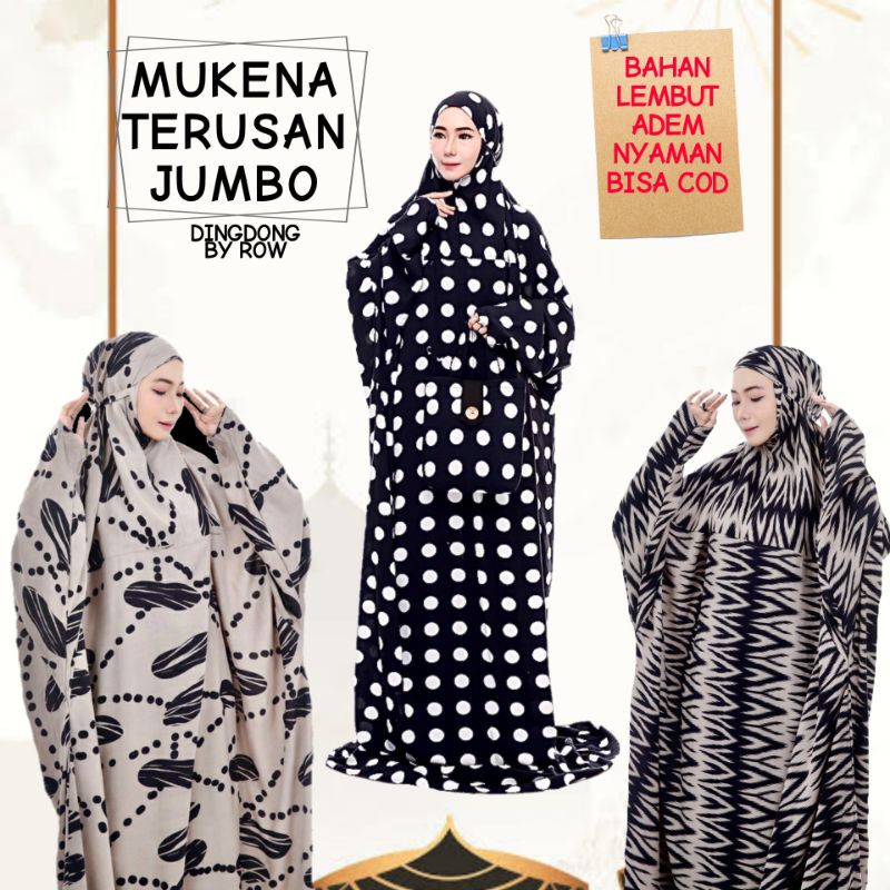 MUKENA TERUSAN RAYON SILK PREMIUM MUKENAH BIG SIZE JUMBO MURAH