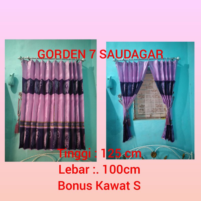 Gorden Jendela Pendek Bunga Gorden Kecil Jendela Kamar Tidur Ukuran L 100cm X P 125cm