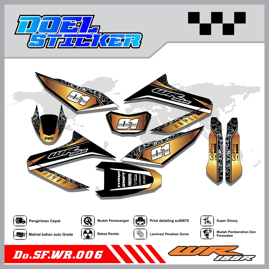 STICKER STRIPING WR 155 - STICKER STRIPING LIST VARIASI HOLOGRAM , CROME WR 155 DOEL 006