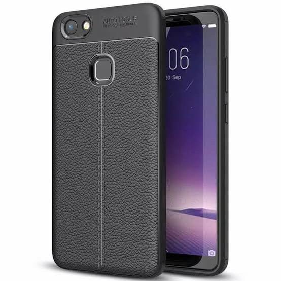 Case hp Vivo Y91C Autofocus Carbon Silikon Casing Hitam Polos