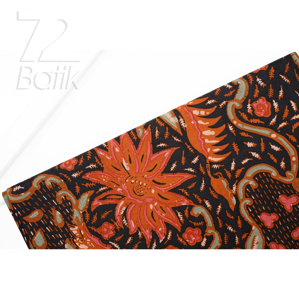 KAIN BATIK PREMIUM Bahan Katun Motif Phoenix Alam Warna Hitam 721894 Cap 72 Jarik Jarit Samping Kebat Panjang Batik Katun Modern Premium Bahan Seragam Batik Pernikahan Kantor Keluarga Murah Kamen Jadi Batik Bali Lembaran