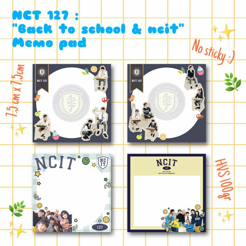 

Memopad nct 127 ncit back to school mini notes