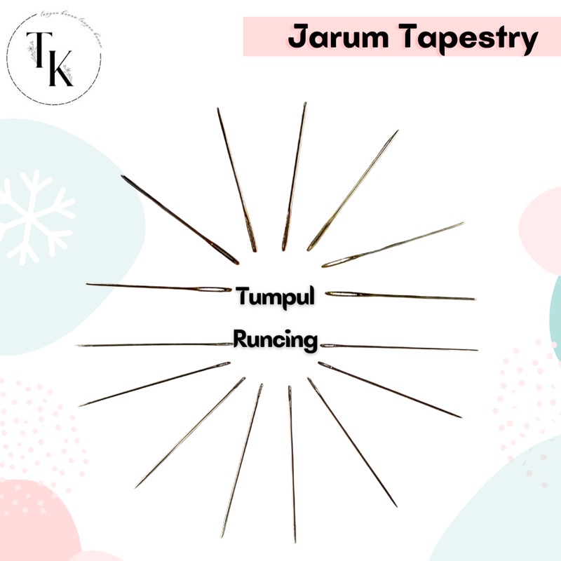 Jarum Tapestry Sulam Benang Pita Tumpul Runcing