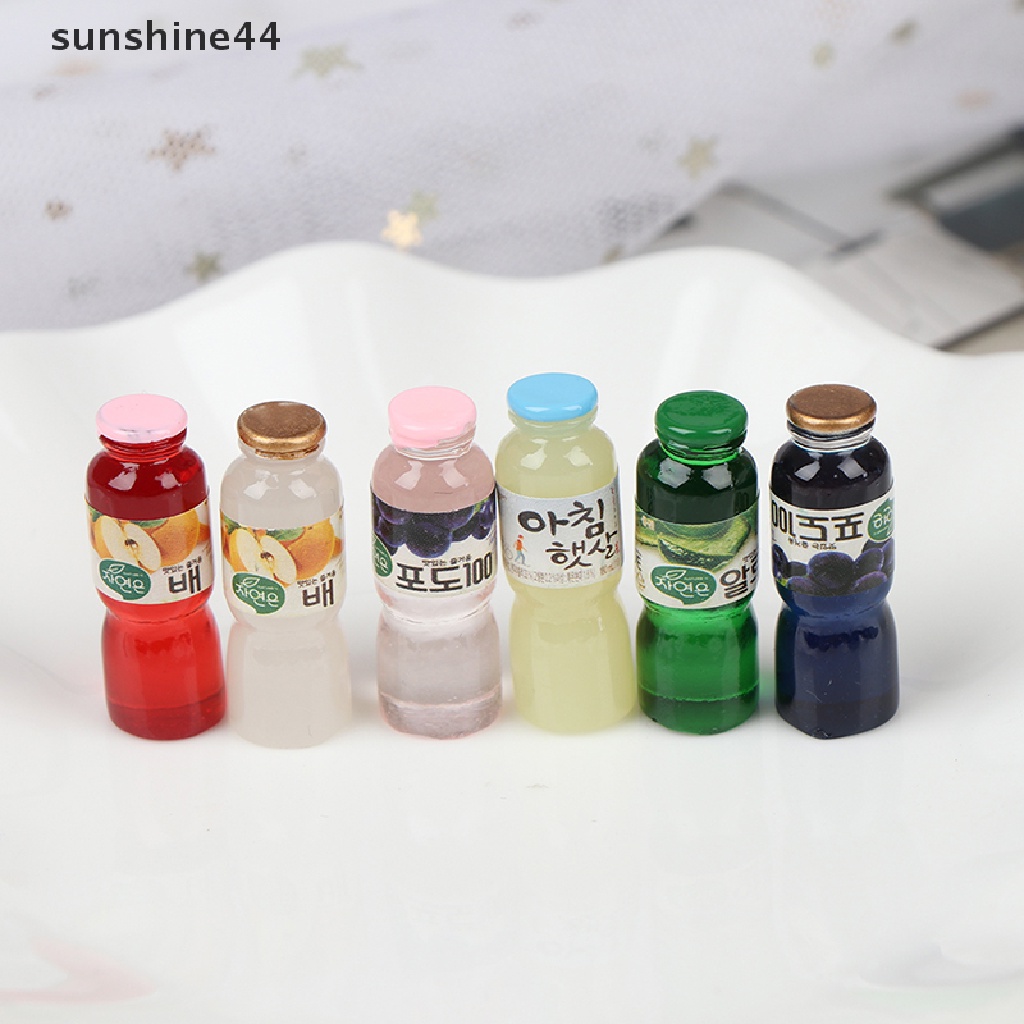 Sunshine 5Pcs Miniatur Botol Minum Skala 1: 12 Untuk Aksesoris Dapur Rumah Boneka