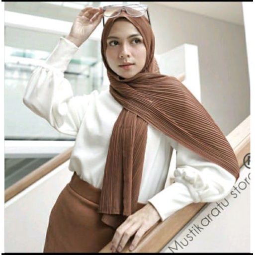 Kerudung Pasmina full plisket Hijab pashmina viral Jilbab pashmina kekinian Pashmina kerudung viral-milo