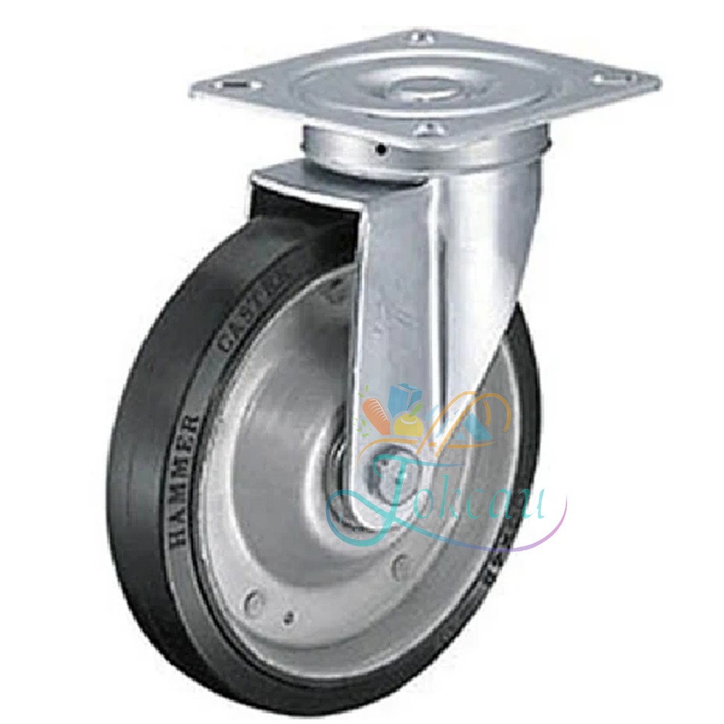 Roda Trolly / Troli / Troly Karet 6&quot; Inch Hidup Putar Swivel Hammer