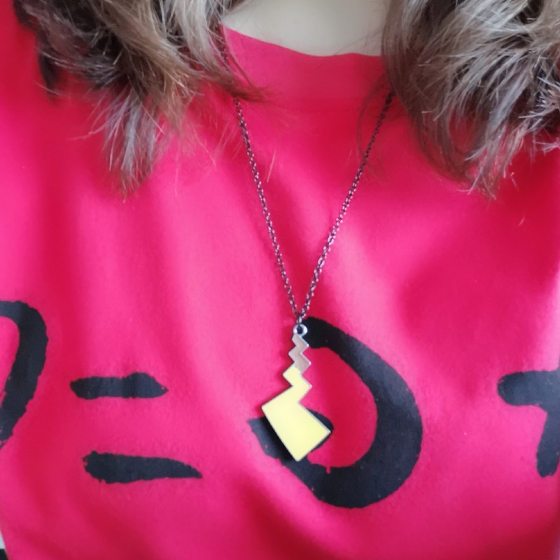 Jepang fashion merek kepribadian disco Pikachu ekor pria dan wanita kalung hip-hop Street titanium s