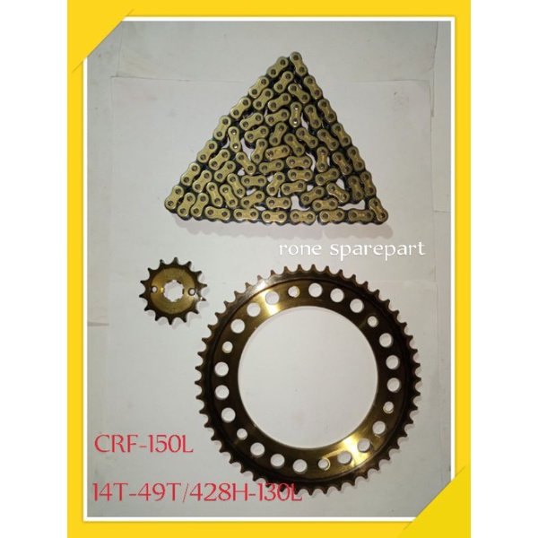 Gear gir set gear gir paket rantai gold - CRF150L / CRF