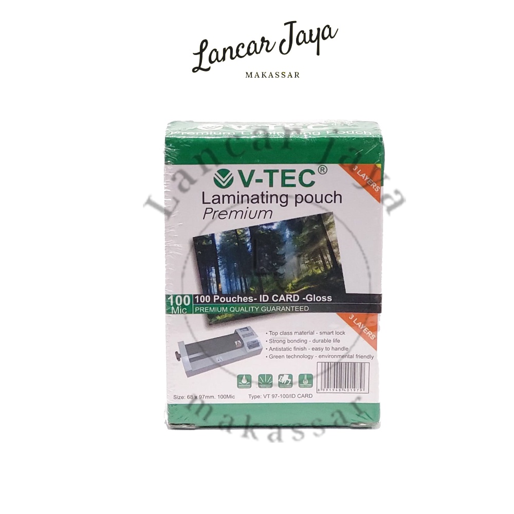 

Pouch Film Plastik Laminating V-TEC ID Card KTP VTEC 100mic 100's