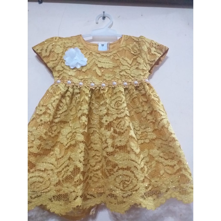 GAUN BROKAT CORD BABY GLITTER MUTIARA