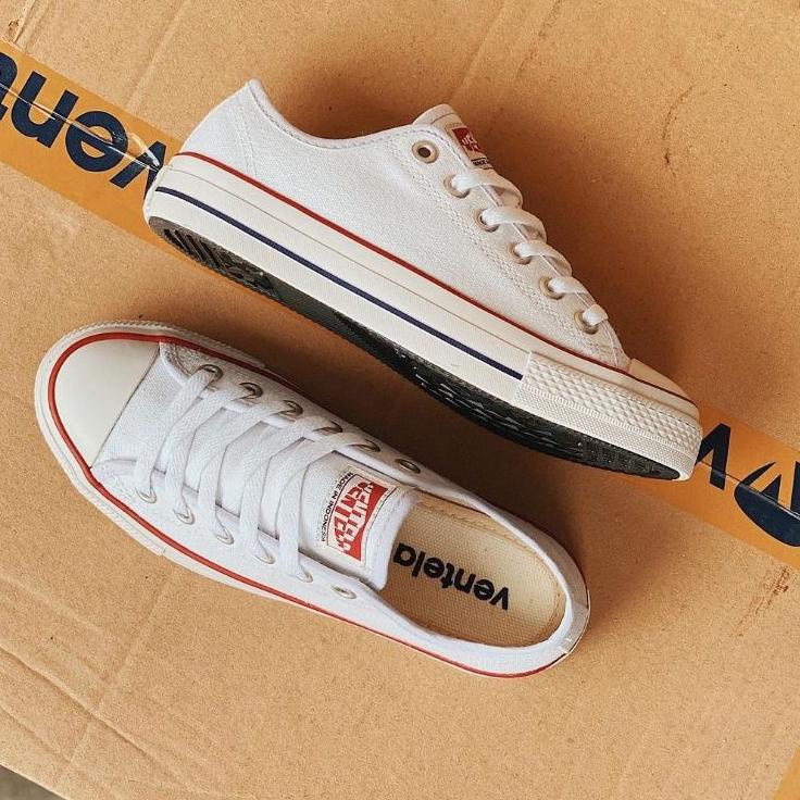 ︽ Ventela 70s Ethnic High Black Natural White Low Original 100% Sepatu Vantella READY 2194 ☀