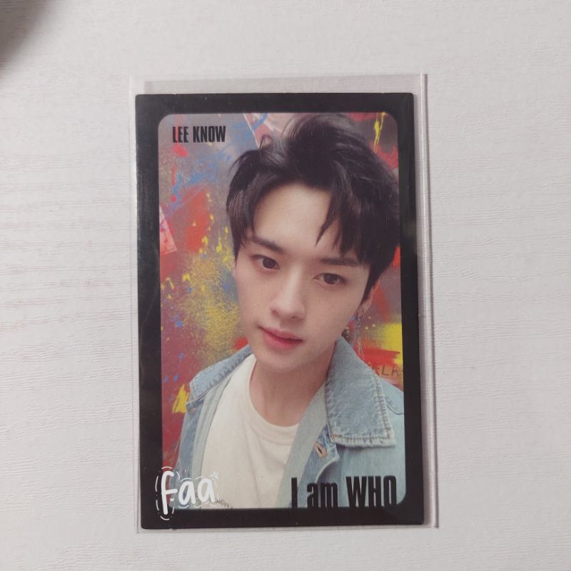 Photocard Lee Know Lino Stray Kids I AM WHO black border