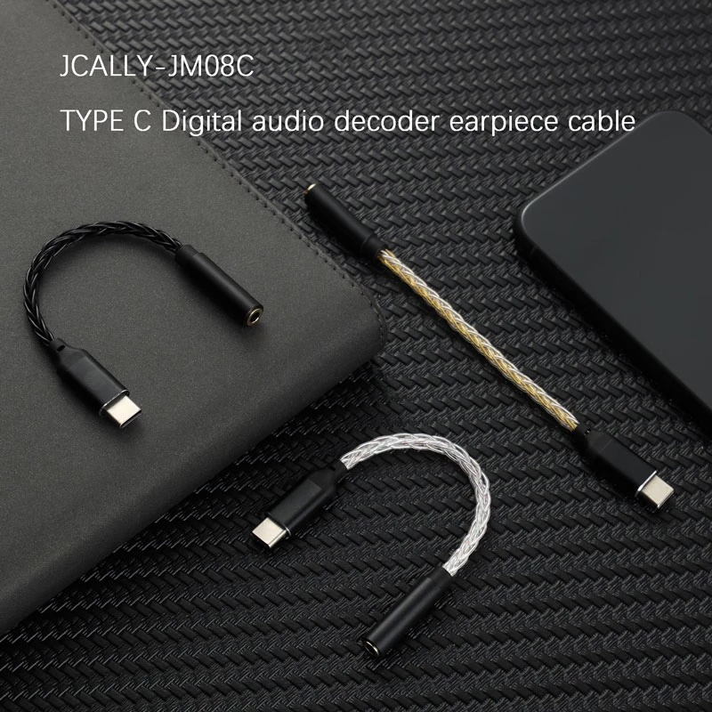 Jcally JM08C Adapter decoder amplifier DAC Tipe C Ke 3.5mm Untuk Handphone Android