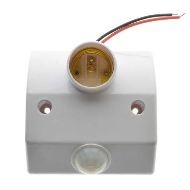 Fitting Lampu Bohlam Socket E27 dengan Infrared Motion Sensor