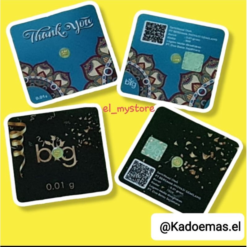 Kado Emas BIG GOLD THANK YOU / TERIMA KASIH/ CONGRATS BIG  0.01gram