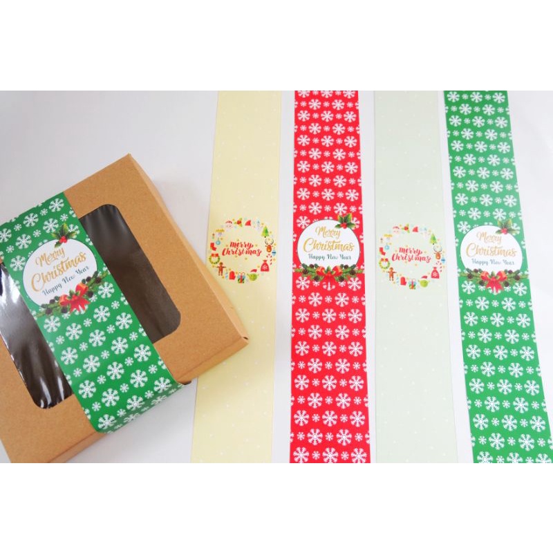 

PAPER BELT CHRISTMAS / SLEEVE / SABUK KERTAS PARCEL NATAL / LABEL SEGEL BOX / SABUK KERTAS / LABEL PANJANG HAMPERS