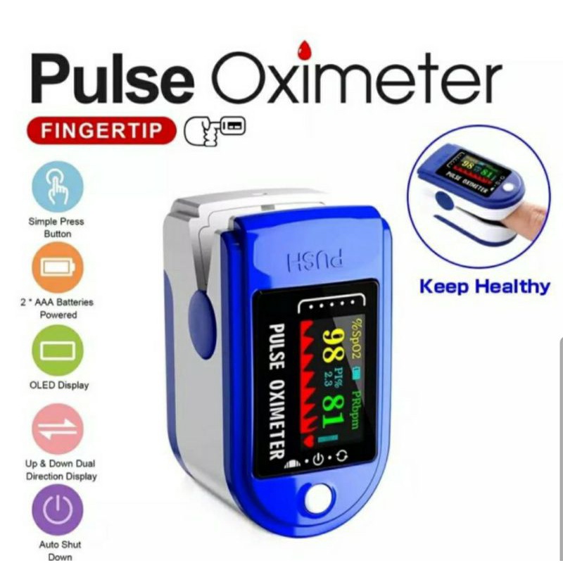 PROMO FREE BATREI OXYMETER OXIMETER FINGERTIP PULSE SPO 2 ALAT UKUR KADAR OXSIGEN DARAH LK 88