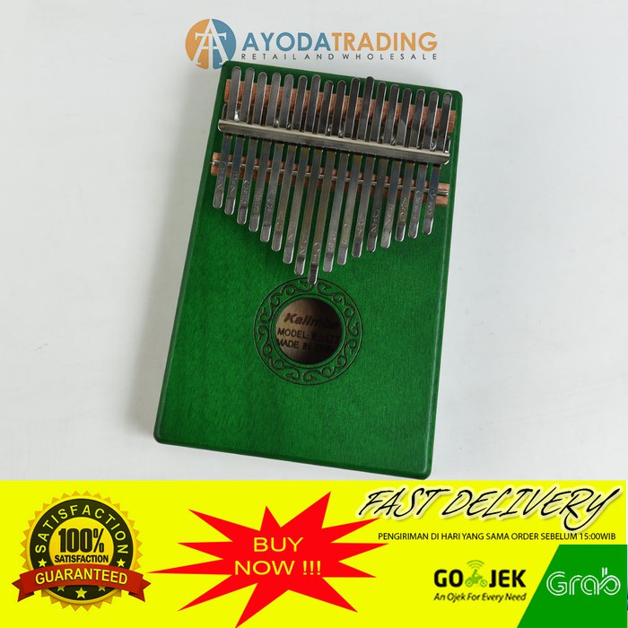 DISKON - KALIMBA MAHOGANY 17KEY TIRUAN GECKO K17M - HIJAU