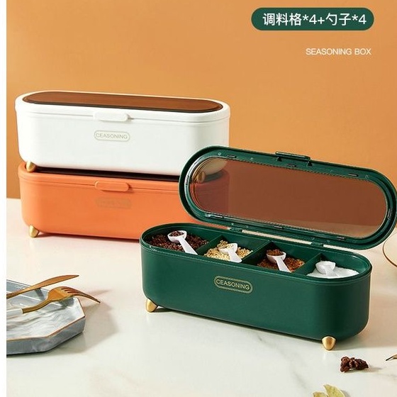 OSH - OKBB1755 Tempat Kotak Bumbu Set 4 in 1 / Tempat Penyimpanan Bumbu Dapur Import