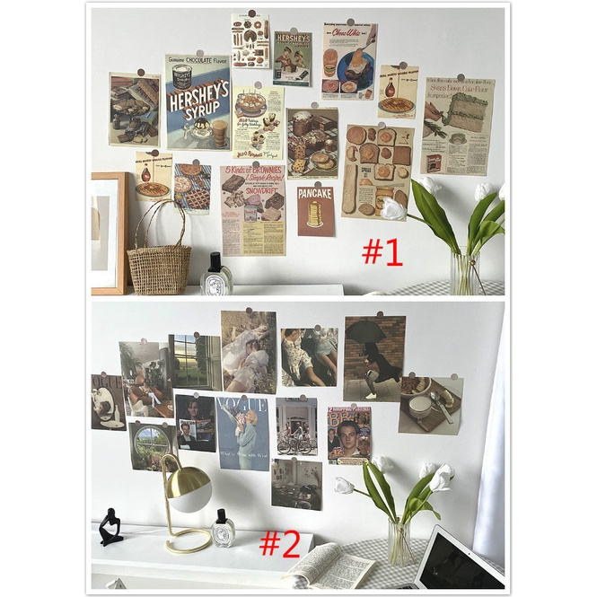 【COD Tangding】INS Vintage Poster Gourmet Bread Background Wall Decoration Card