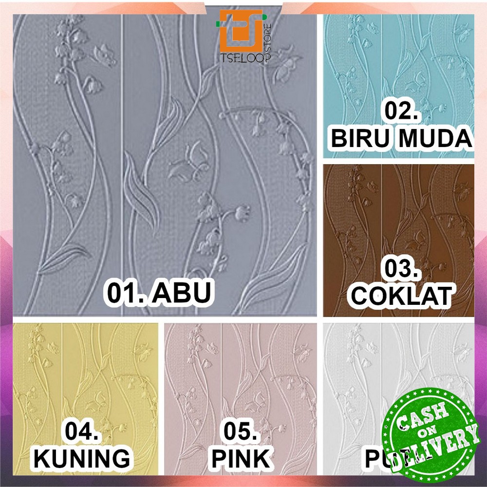 OFM-C217 - C224 Wallpaper 3D Foam Motif / Wallfoam Sticker Dinding Kamar / Walpaper Dinding Bata-F