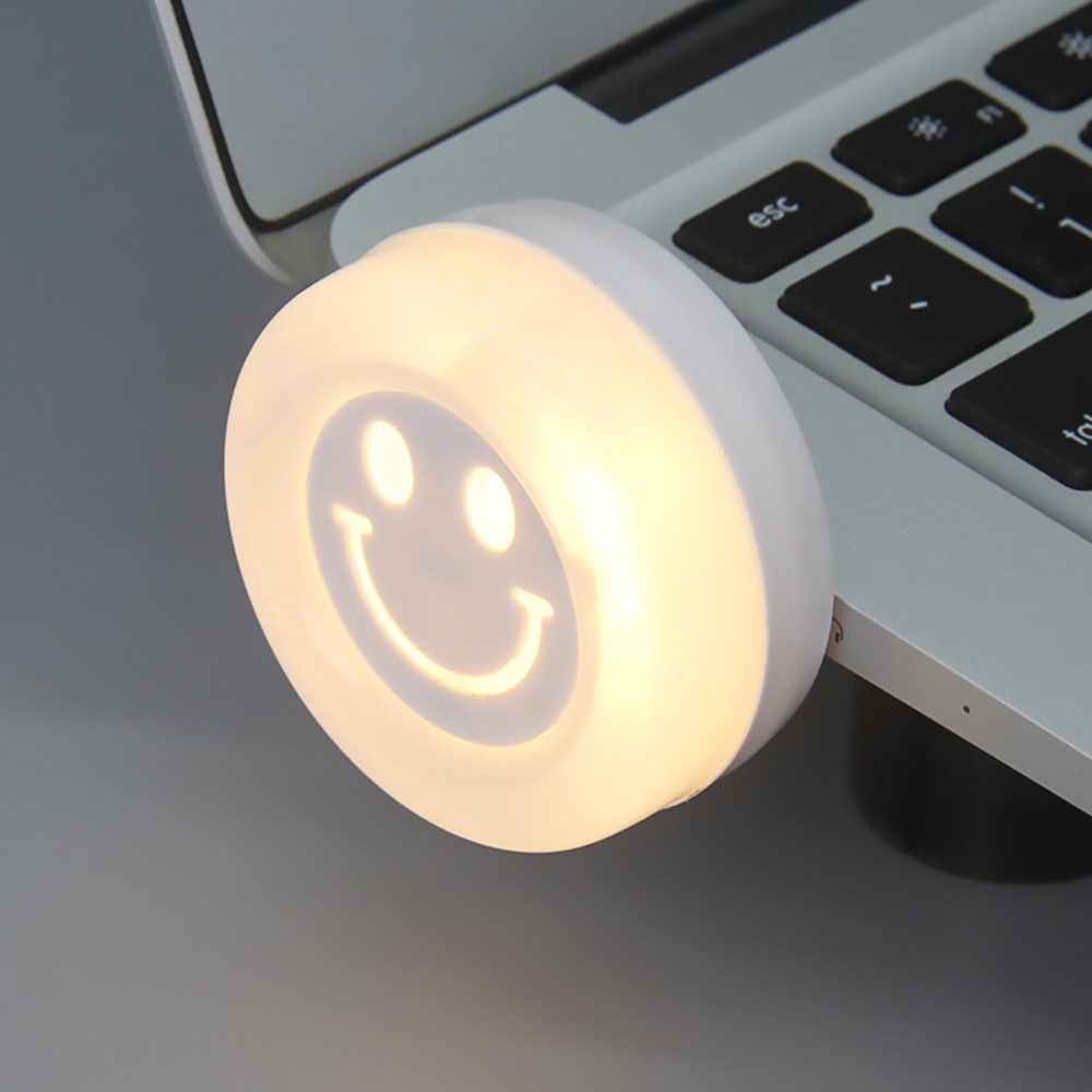 Lampu Malam led mini Bentuk smile Dengan Colokan USB Untuk Samping Tempat Tidur