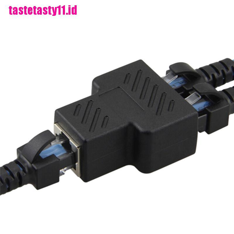 Adapter Splitter Plug Kabel Jaringan LAN ethernet RJ45 1 Ke 2