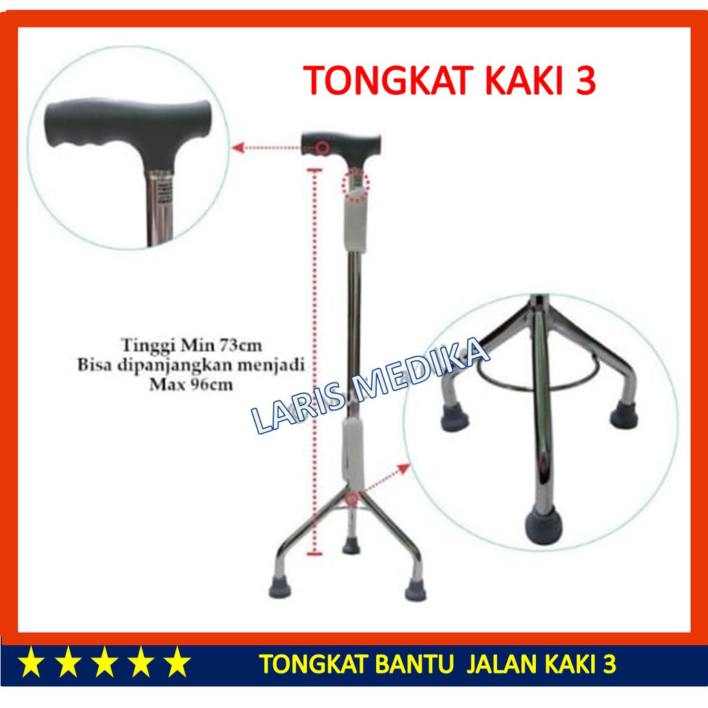 Tongkat Jalan Kaki 3 / Tongkat Orang Tua / Tongkat Jalan/Tongkat Sella