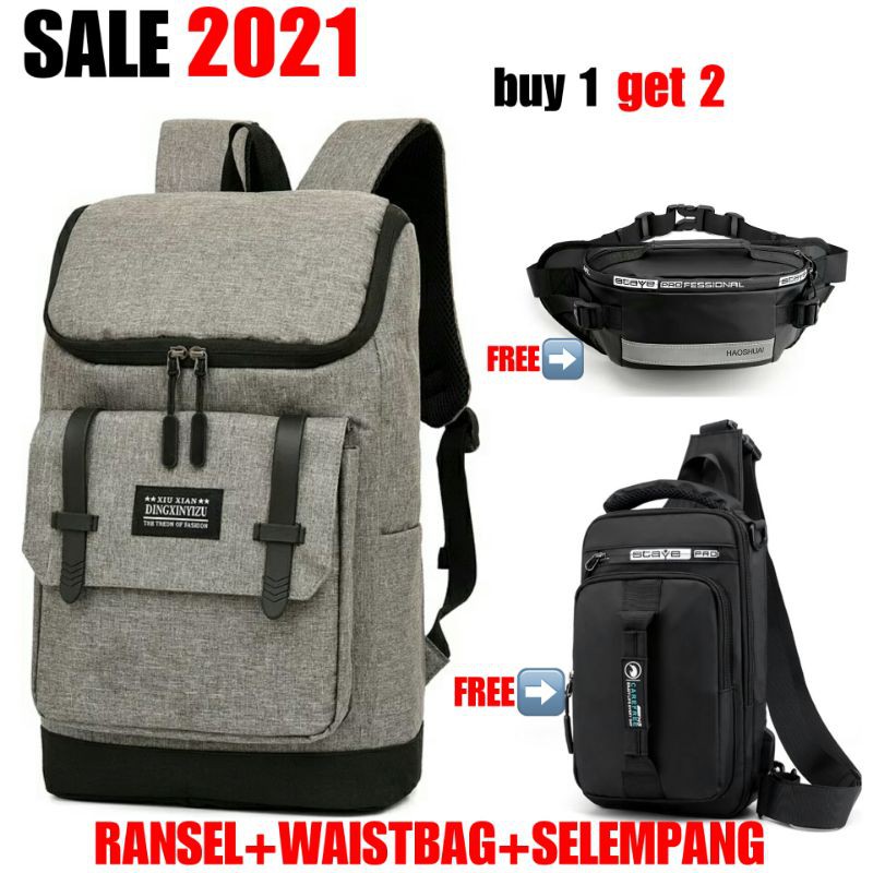 BUY 1 GET 2 - Tas Pria ZB RDN 069 Distro Raindoz Bandung Ransel Punggung Backpack Cowok Keren Sek BR