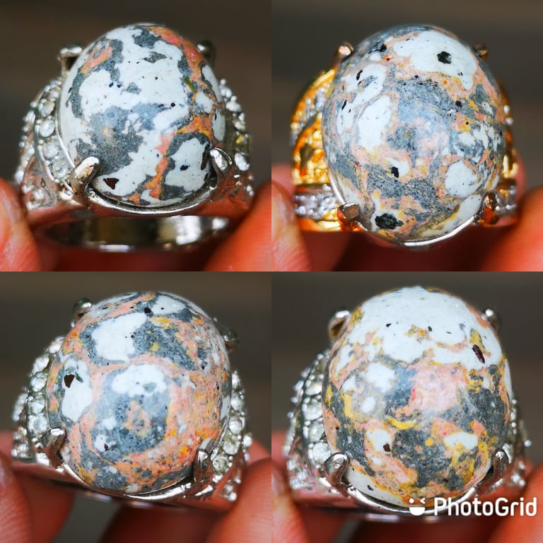 Cincin Batu Akik Pirus Putih Sulawesi MaliganoTop Colour