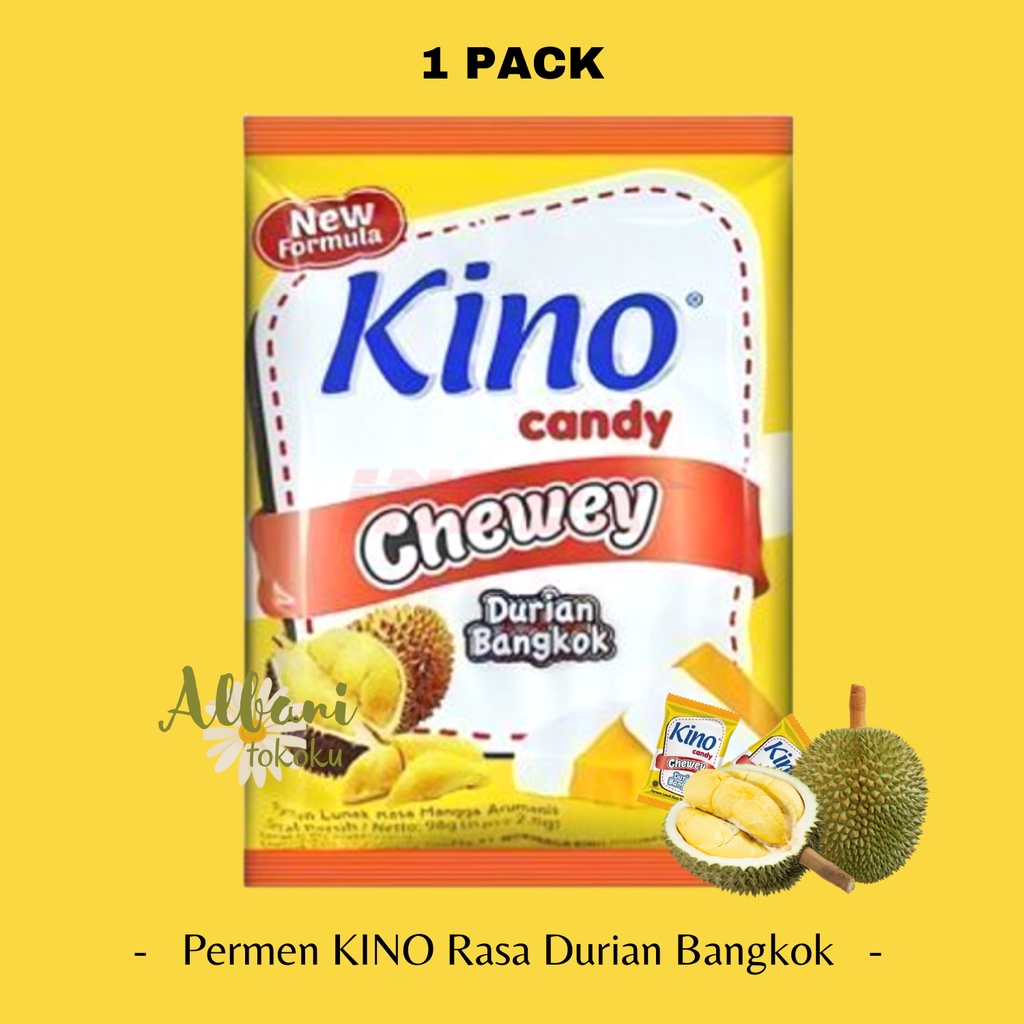 

KINO - Permen Rasa Durian Kemasan 125 gr - Permen Lunak - Permen Rasa Durian Bangkok - Kino Chewey Candy