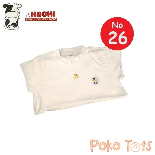 Hachi Kaos Oblong Putih Ukuran 26 Tangan Pendek Bayi dan Anak Polos