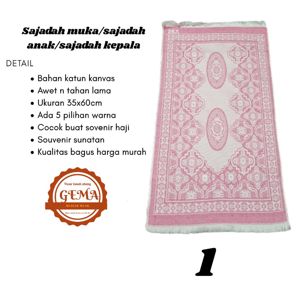 grosir sajadah muka warna soft isi/harga 20 pcs