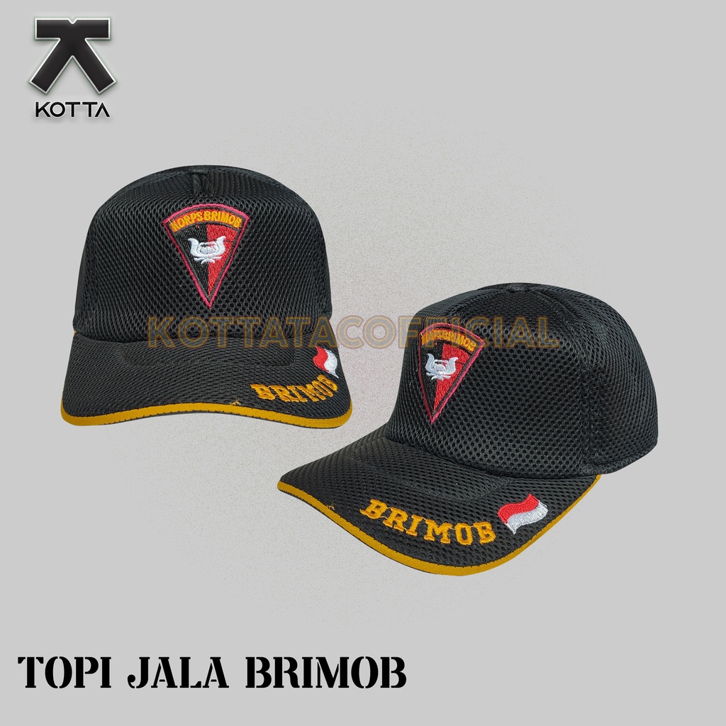 TOPI JALA BRIMOB - TOPI JARING BRIMOB - TOPI POLISI -TOPI BRIMOB HITAM