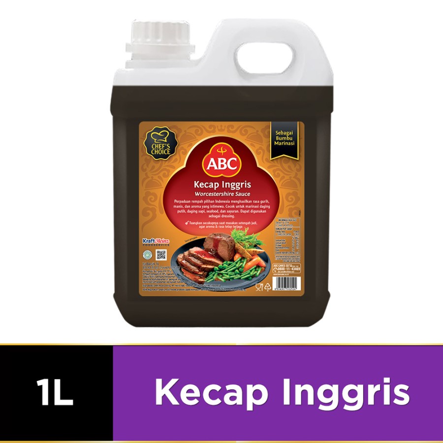 KECAP INGGRIS ABC WORCESTERSHIRE SAUCE 1L JERRY CAN