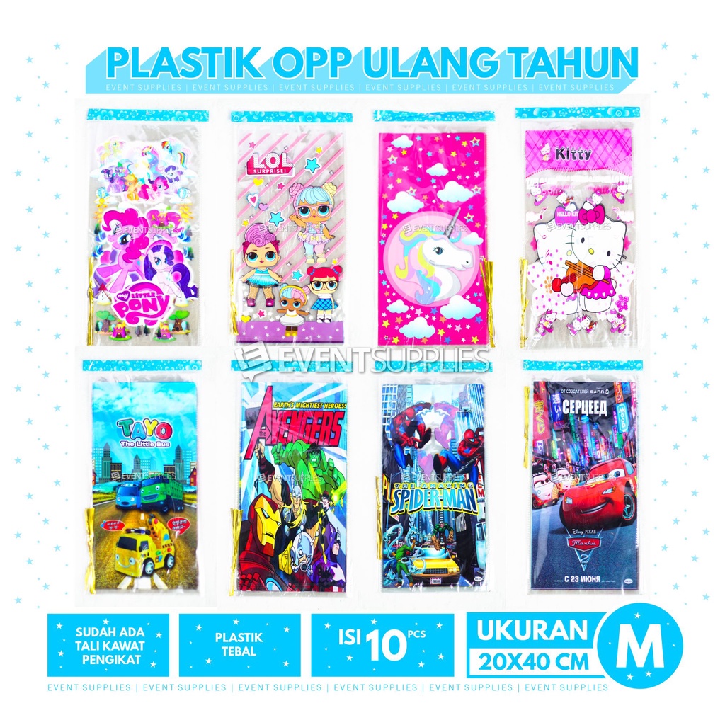 [Boy] Plastik OPP Snack Ulang Tahun Ultah Tebal isi 10